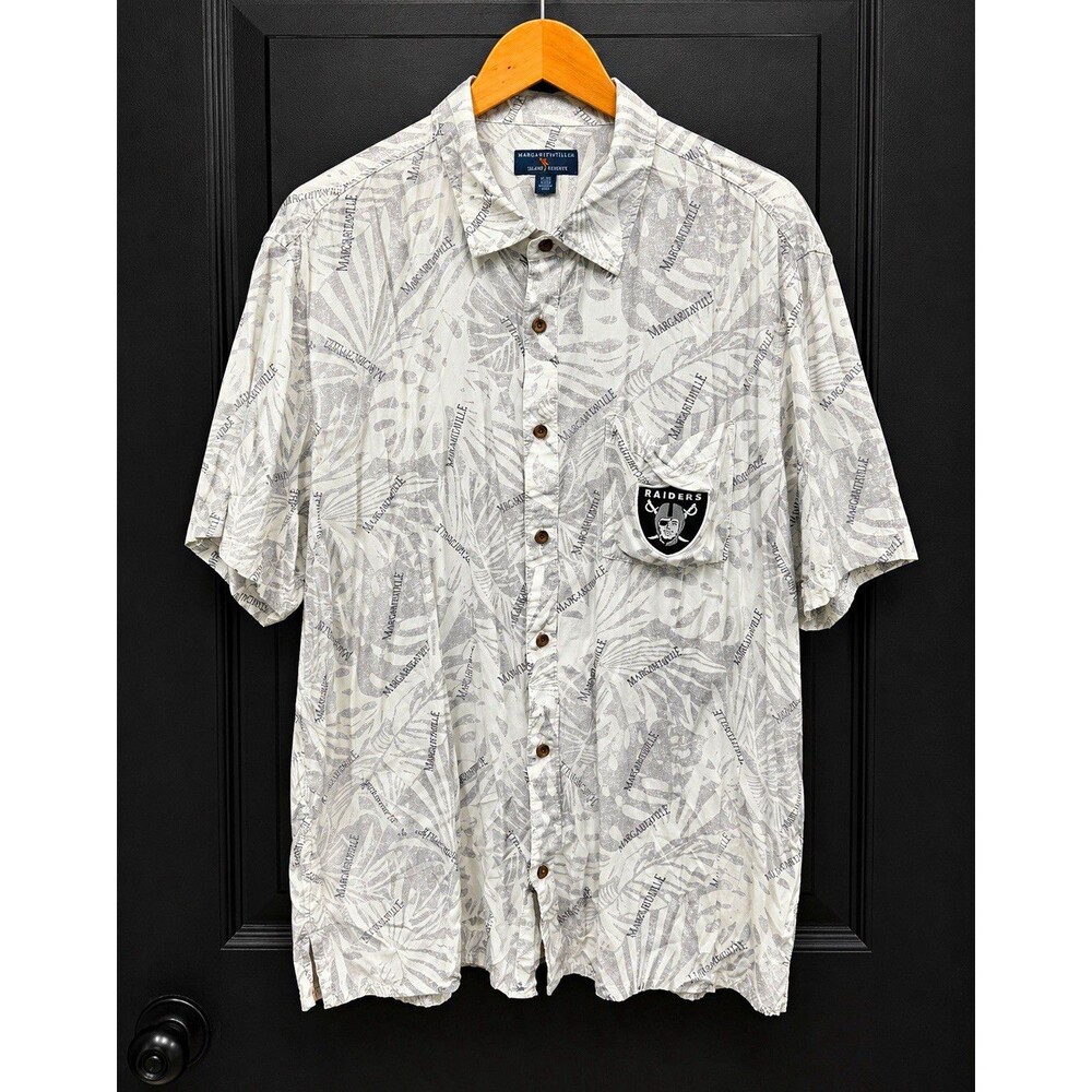 Margaritaville Island Reserve Men's XL Rayon Short Sleeve Shirt Pocket Raiders